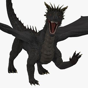 3D mythical dragon rigged model