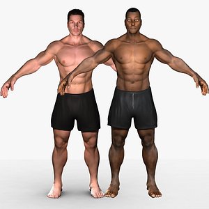 3d rigged male combo model