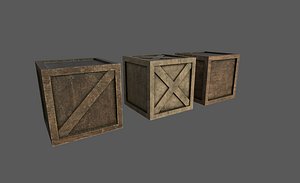 3D wood boxes model