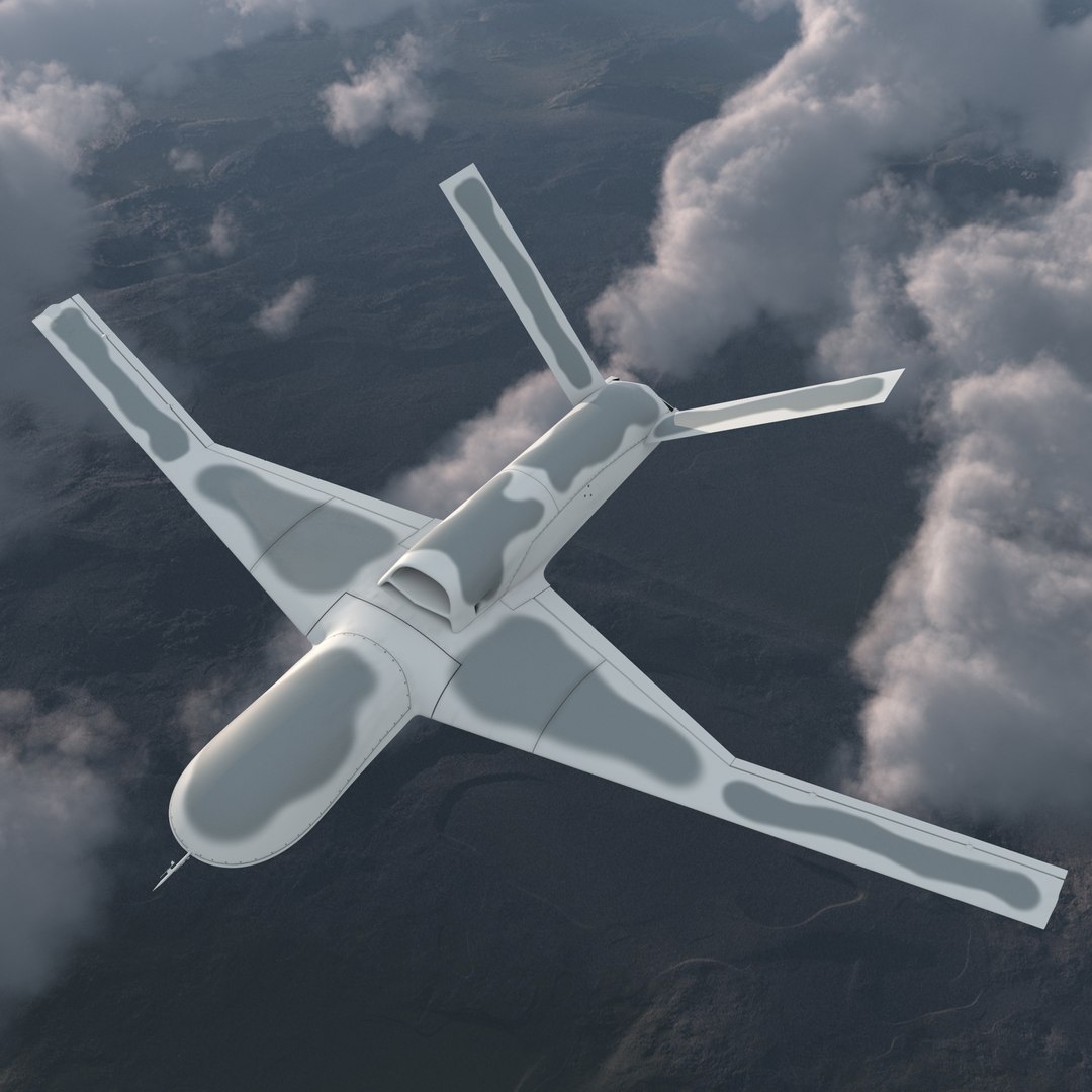 General Atomics Avenger UAV Rigged 3D model preview