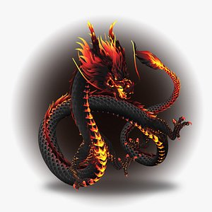 Black Dragon Chinese Dragon model