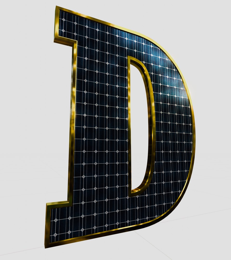 Solar Panel Letter - D 3D - TurboSquid 2242047