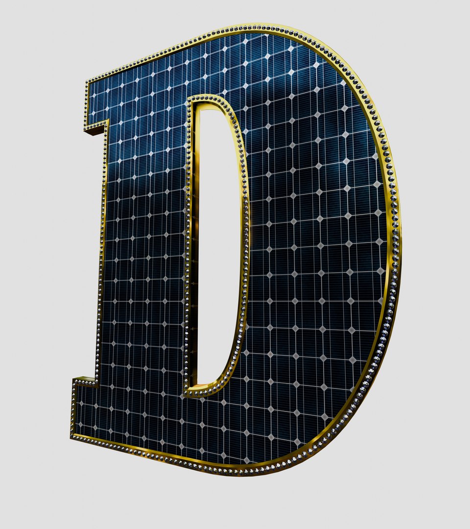 Solar Panel Letter - D 3D - TurboSquid 2242047