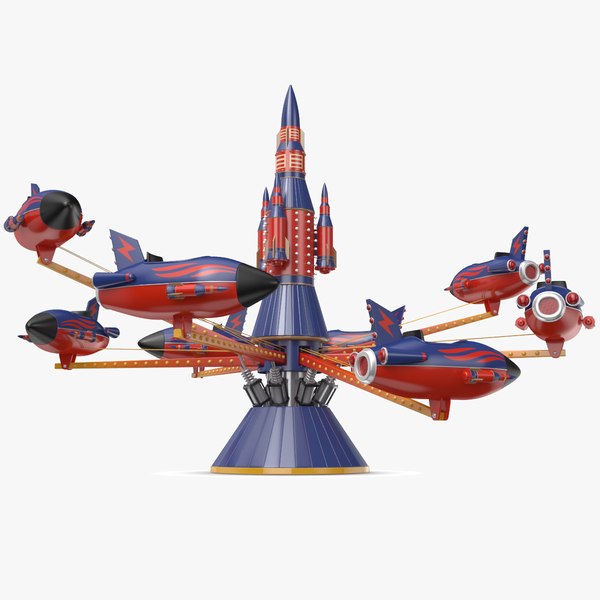 3D rocket carousel amusement park