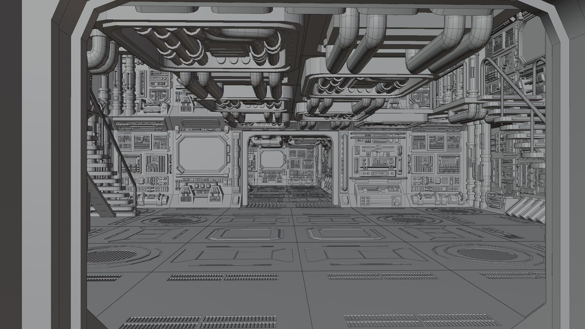 Asset Pack Vol 7 - Sci-Fi Modular Corridors Model - TurboSquid 2345770