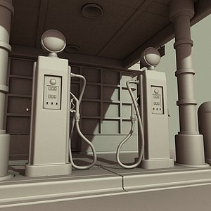 gas station pump 3d max