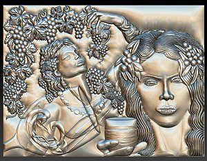 dionysus god wine girl 3D