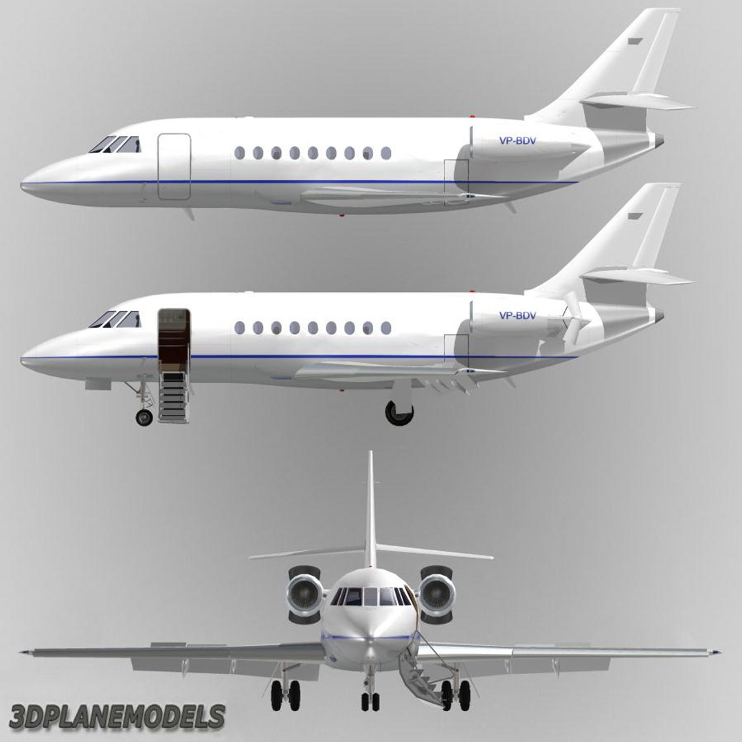 3d Dassault Falcon Business Jet Model