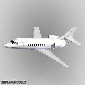 3d dassault falcon business jet model
