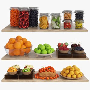 Fruit berry set 3D model