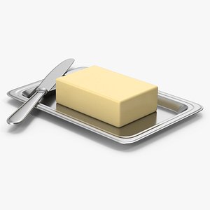 Butter In Dish And Knife