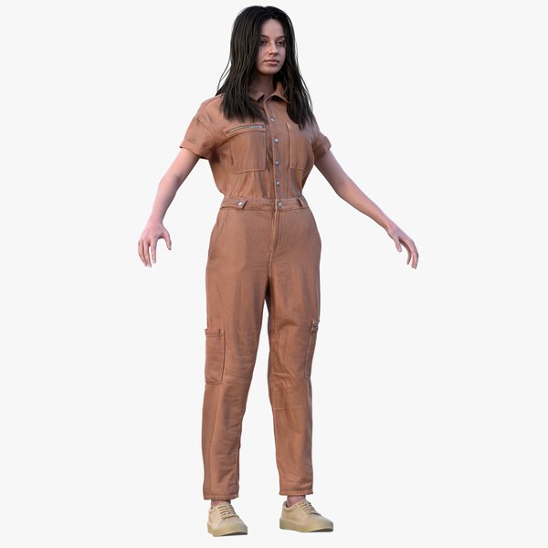 3D model Woman in Overall