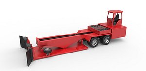 3D Diecast tractor pulling sled Scale 1 to 25