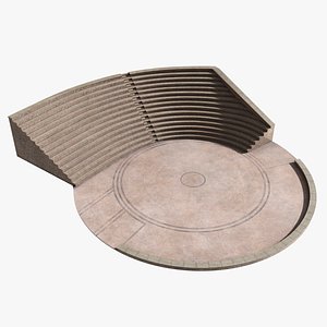 Semi-circular Ancient Amphitheater 3D model