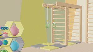cartoon children gym 3D