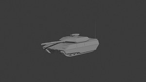 3D lowpoly military modern heavy tank