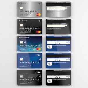 credit cards 3D model