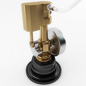 3D model miniature wobble steam engine