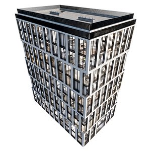Modern office building 03 at night