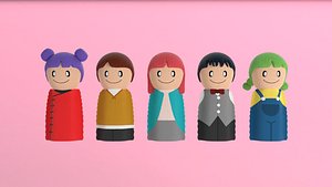 3D finger puppets model