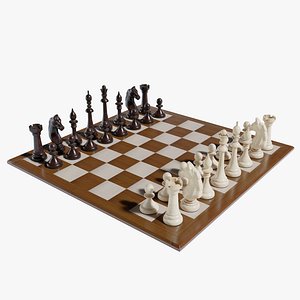 Wooden Chess Low poly