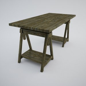 table adjustable height sawhorses 3D