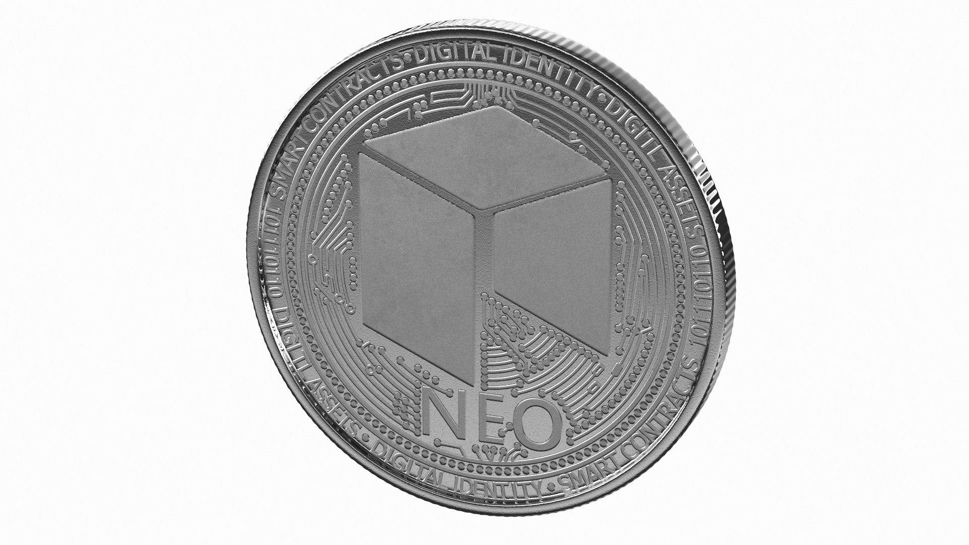 3D Neo Cryptocurrency Coin Silver Model - TurboSquid 1703104