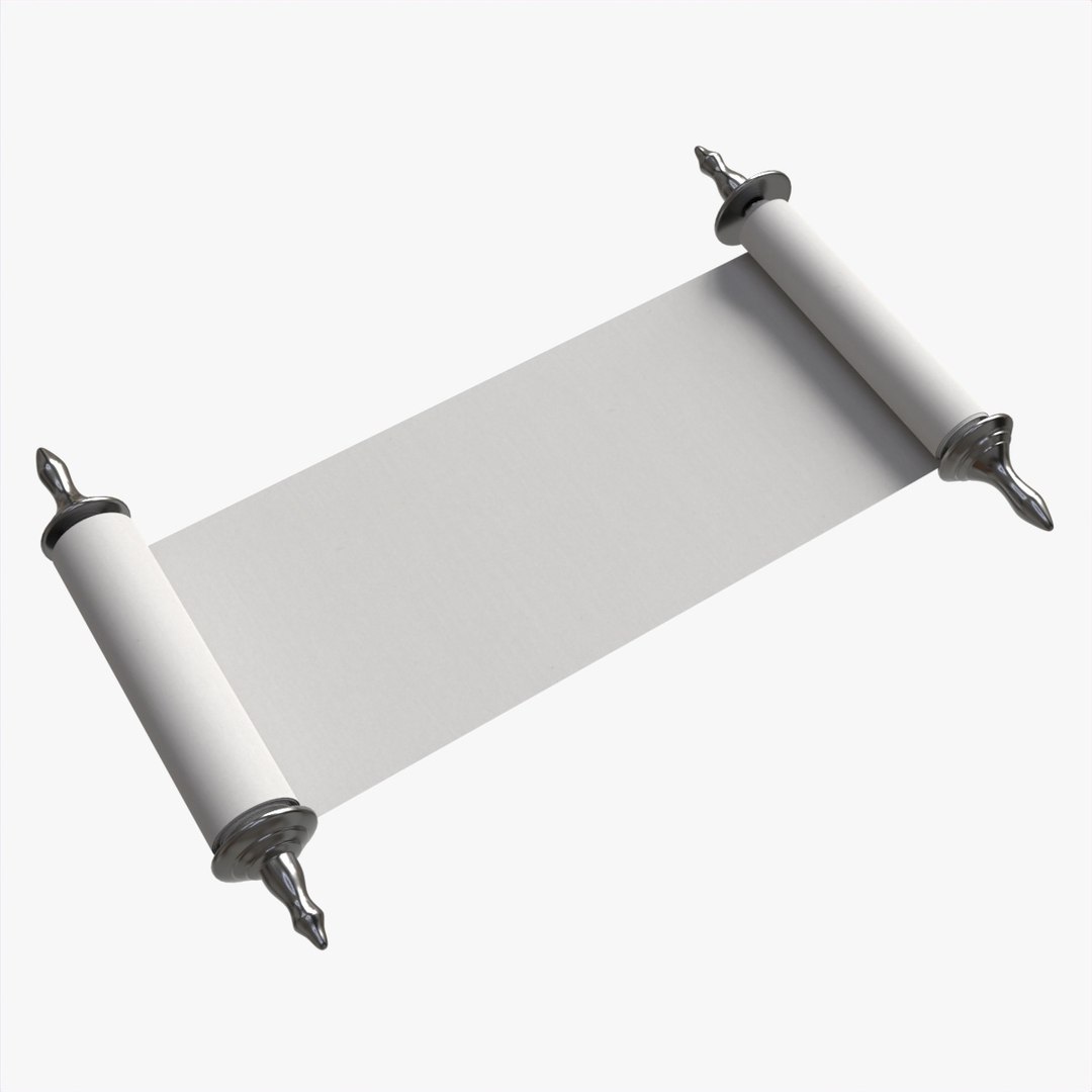 3D Ancient Scroll With Metal Rods Clean 02 - TurboSquid 2027314