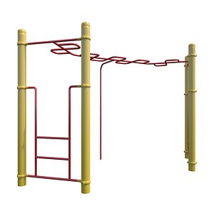 3D children playground monkey bars