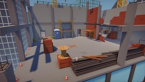 Low Poly FPS Map Vol6 - Construction Shooter Map 3D model