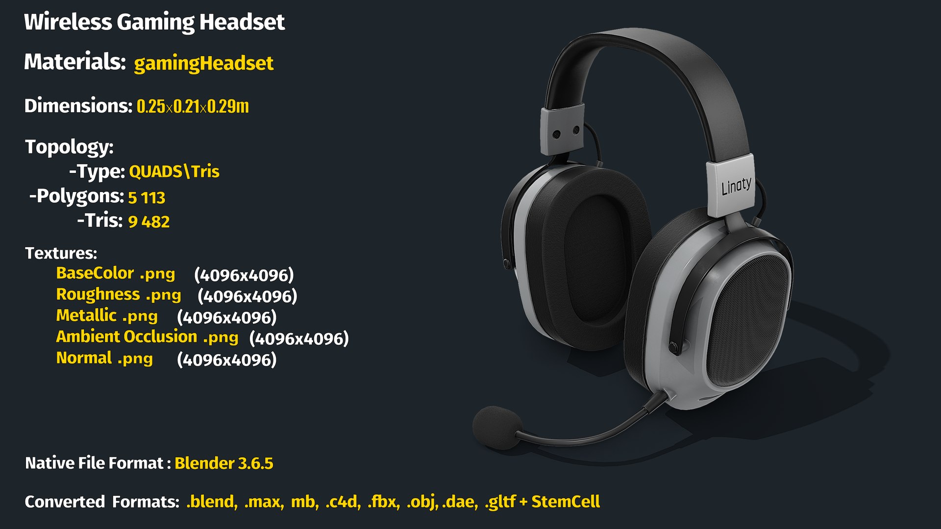 3D Wireless Gaming Headset Model - TurboSquid 2181525