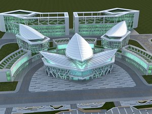 3D model Futuristic Museum 1