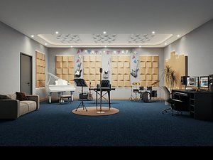 Modern Music Recording Studio Interior