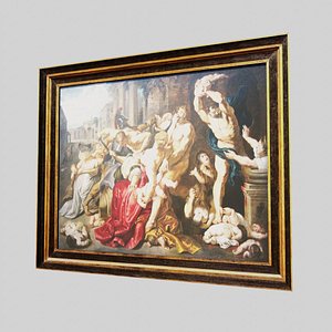 Wood Picture Frame for Massacre of the innocents 3D model
