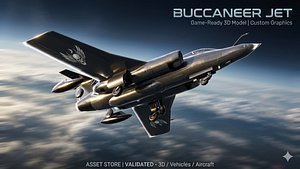 Buccaneer Jet - Game-Ready 3D Aircraft 3D