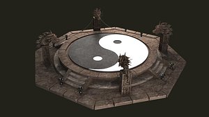 Tai Chi altar respawn Dragons   platform shrine stairs base rocks stone steps 3D model