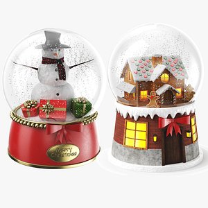 Two Detailed Snow globes