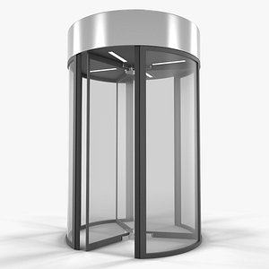 3D Cylindrical Glass Revolving Door model
