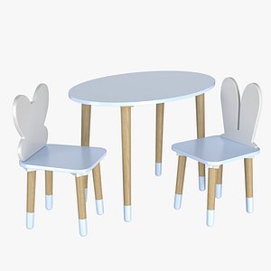 Kids table and chairs Dimdom Kids set 2 3D model