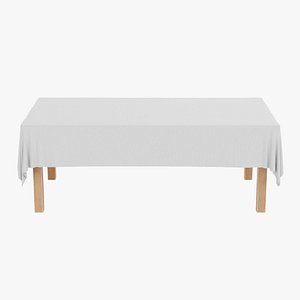 Tablecloth with Table Rectangular 3D model