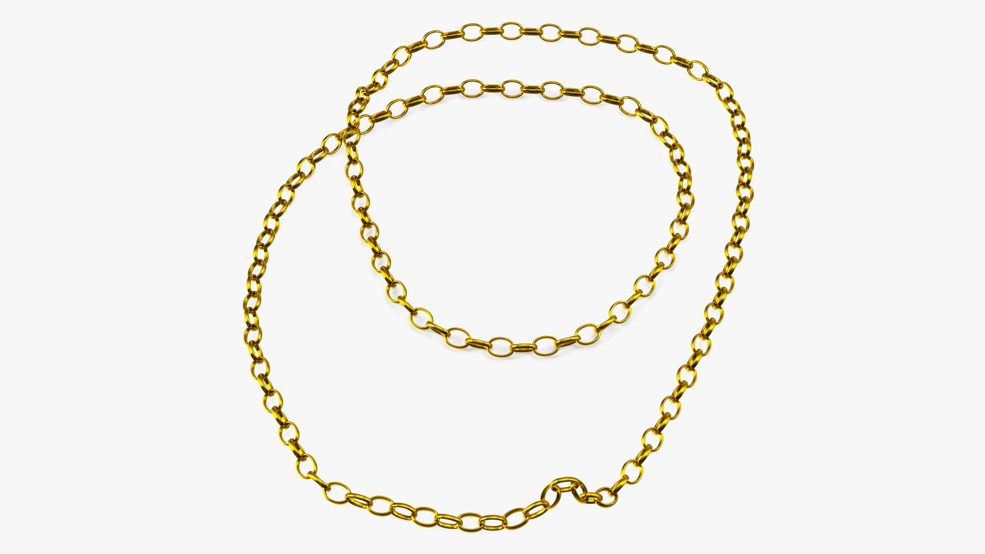 Golden Jewelry Chain 3D model preview