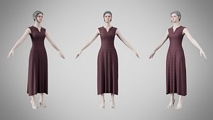 Dress 44 Dark Brown 3D model