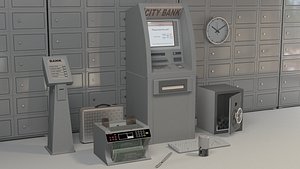 3d model bank accessories