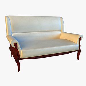 3d large classic leather sofa model