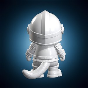 Knight Baby Otter 3D Print Model 3D model