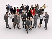 30x MAN WOMAN LOW POLY ELEGANT CASUAL BUSINESS PEOPLE CROWD