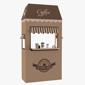 3D coffee booth sugar cup tea