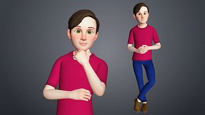 3D Cartoon Man Rigged Character model