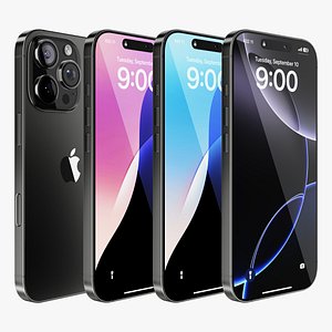 3D model iPhone 16 Pro Black Titanium
