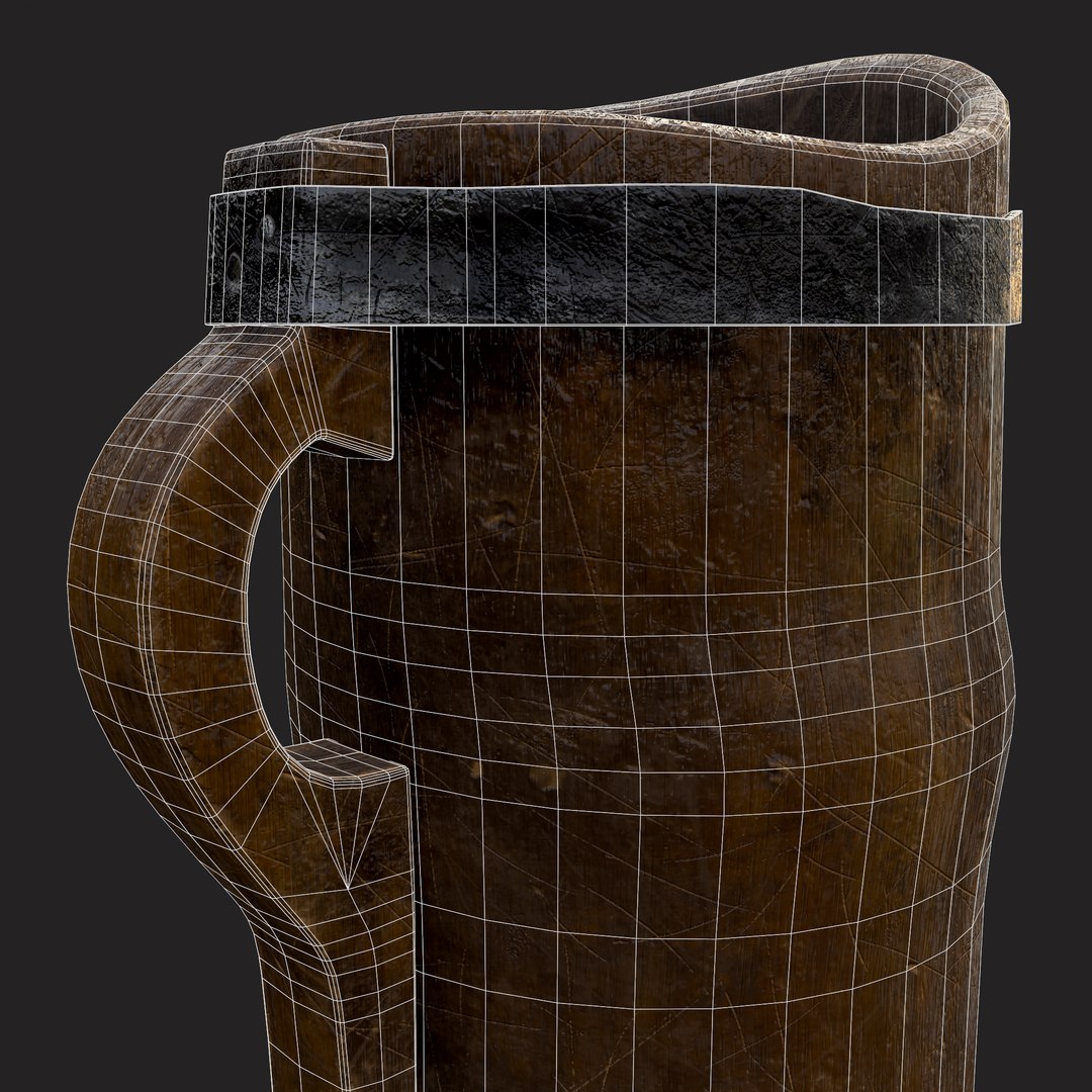 Rustic Wooden Beer Pitcher 3D Model - TurboSquid 1916018